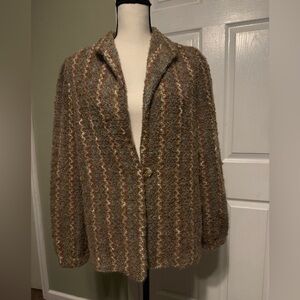 Vintage Pastel Textured Button-Up Jacket